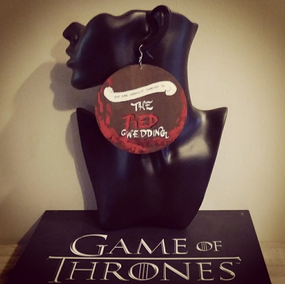 "Red Wedding 1" Earrings - Picture 2 of 8